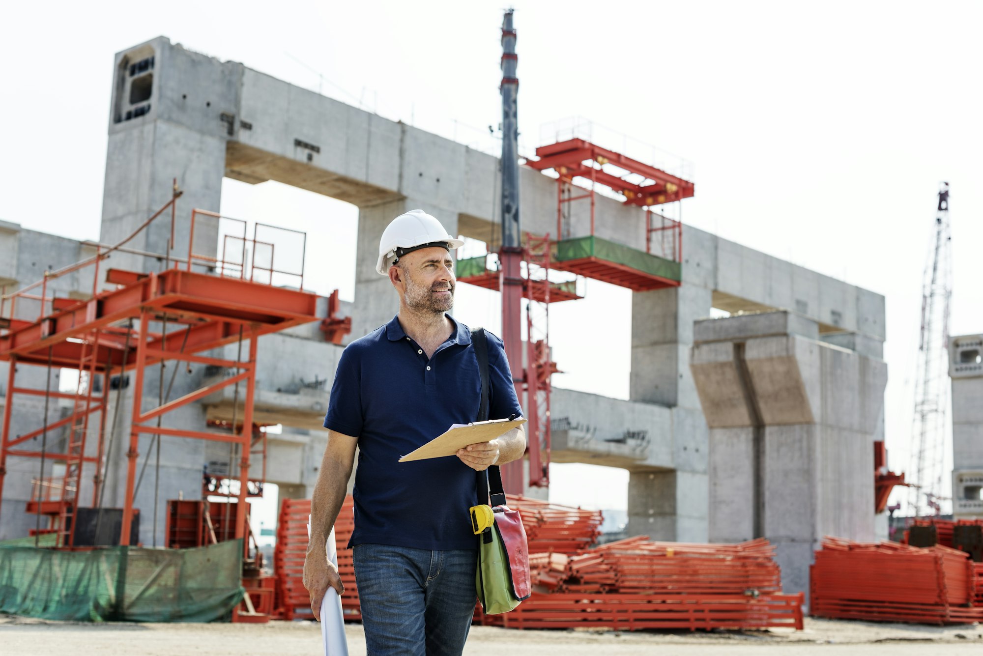 Site engineer on a construction site